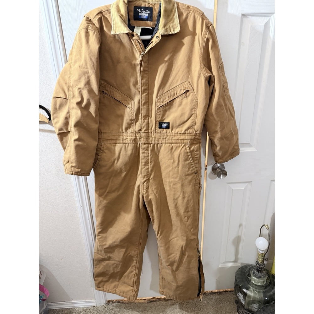 Walls Workwear Insulated Canvas Coveralls Mens Size Large Short Brown Outdoor